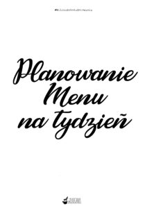 Planowanie menu na tydzień